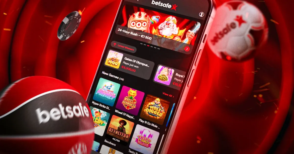 Interfejs główny platformy Betsafe Casino pokazujący ofertę gier i zakładów sportowych